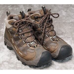 Keen Warm Targhee II Mid Waterproof Brown Tan Hiking Boots Womens Size 9 EU 39.5